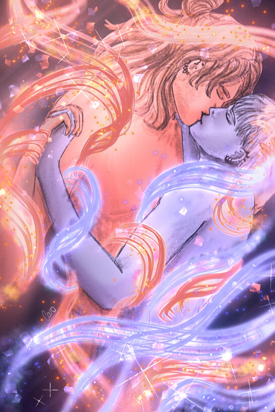 Artwork of August & Oliver from The August Wright Phenomenon by @justanothernerdling